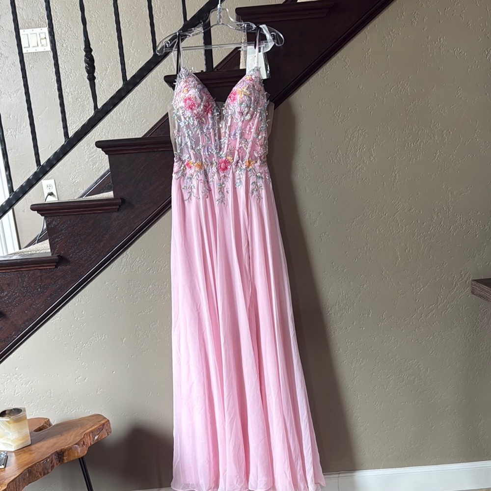 Alyce Paris Pink Floral Prom Dress